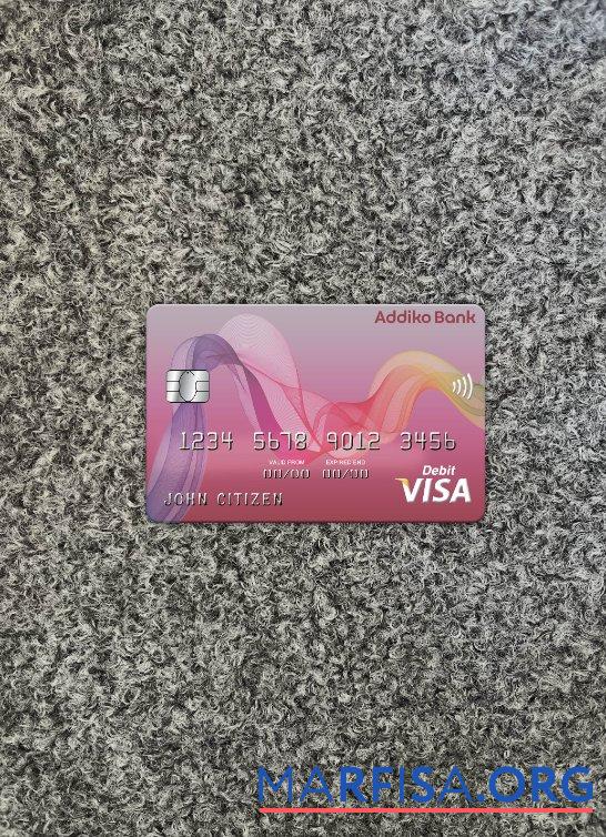 Blank Bosnia and Herzegovina Addiko bank visa card photolook front sample
